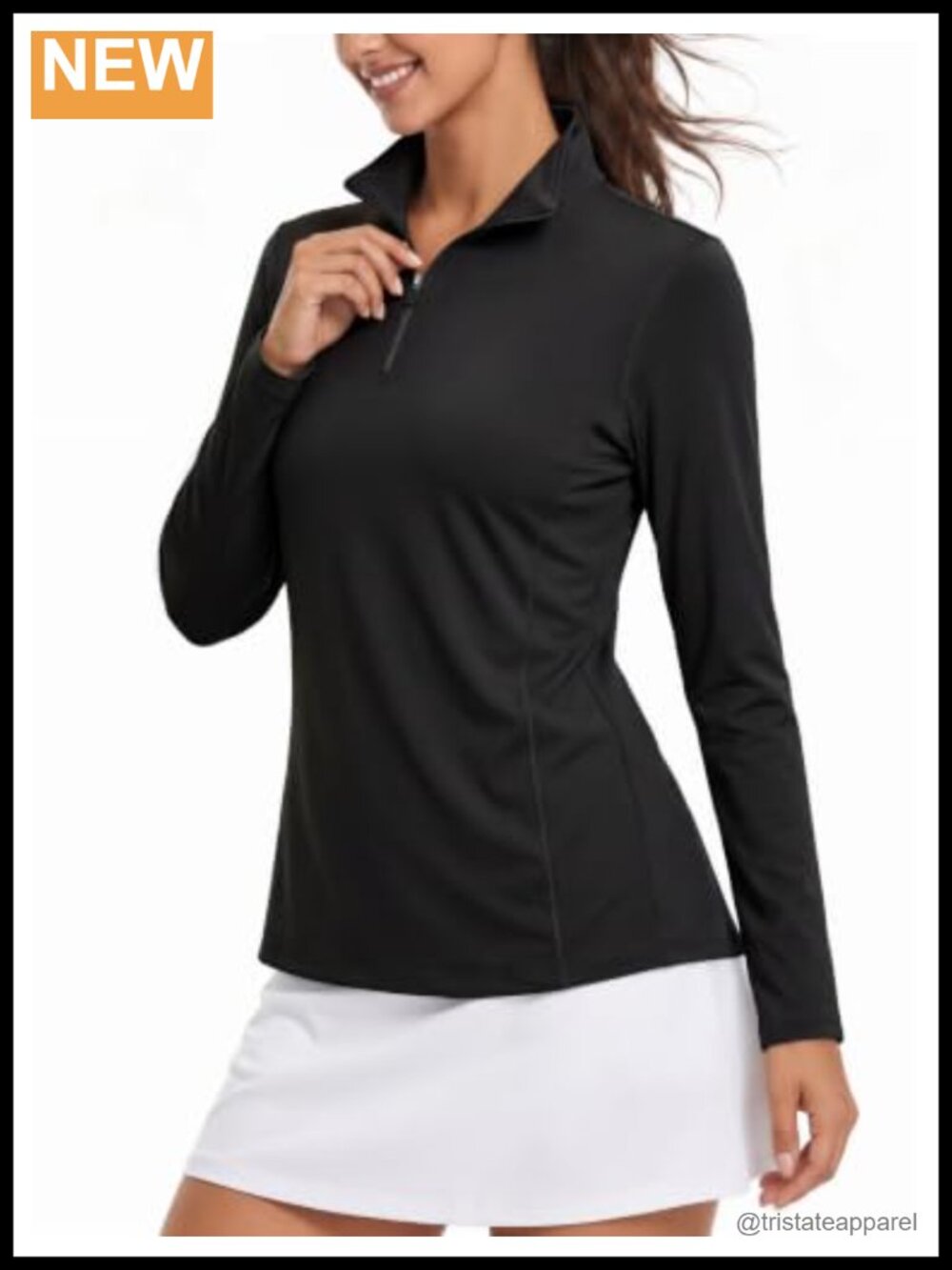 Women's UPF 50+ Long Sleeve Quarter Zip Golf Shirt Quick-Dry Stretch